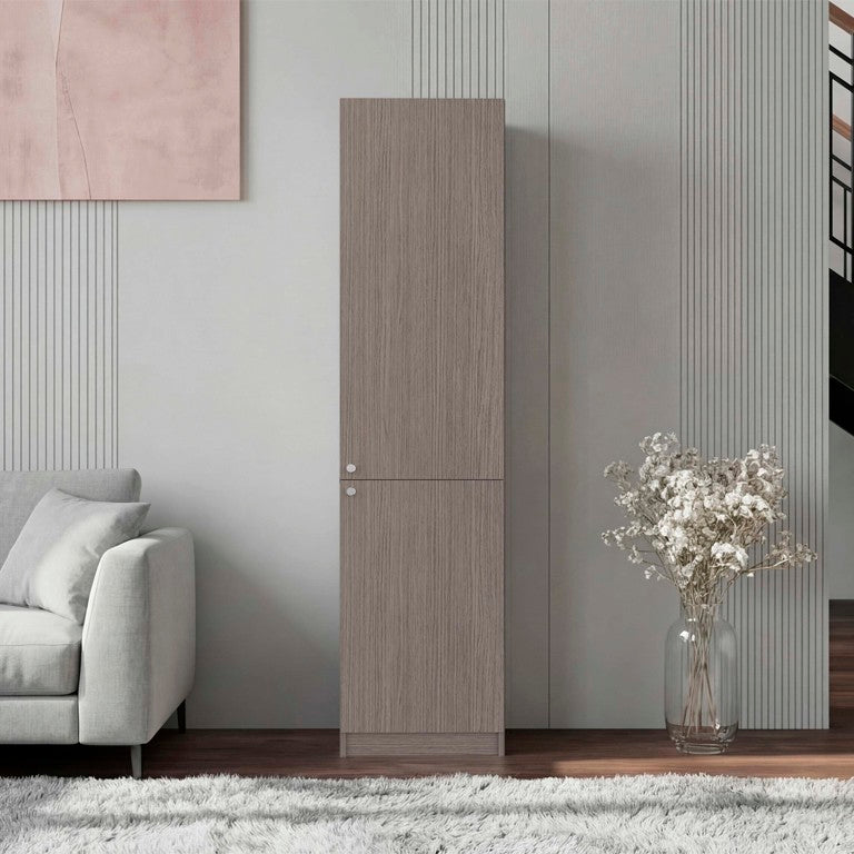 English Elm Kudai Five Shelf Slim Storage Cabinet Modern Two Tone Finish for Home Office B128P588411