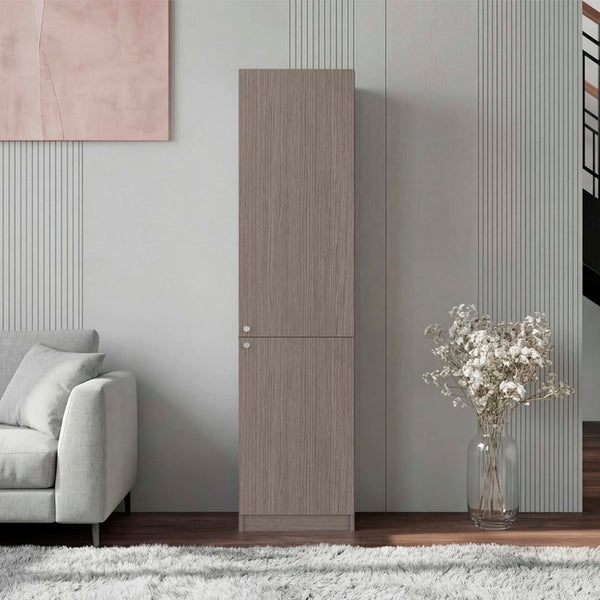 English Elm Kudai Five Shelf Slim Storage Cabinet Modern Two Tone Finish for Home Office B128P588411
