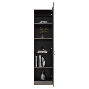 English Elm Kudai Five Shelf Slim Storage Cabinet Modern Two Tone Finish for Home Office B128P588411