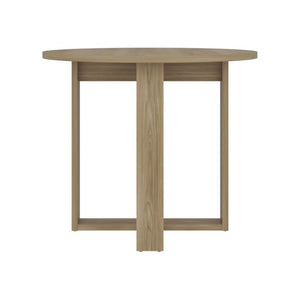 English Elm Hudson Pedestal Round Dining Table Natural Oak Finish Seats Four Modern Nook B128P611018
