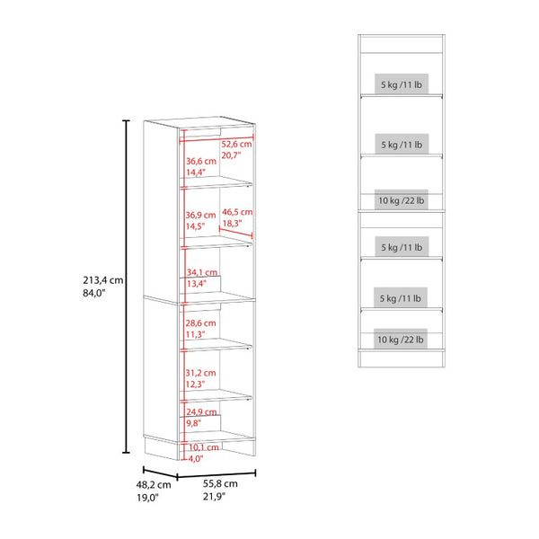 English Elm Sedona Tall Open Shelf Freestanding Closet System for Modern Minimalist Bedrooms B128P611025