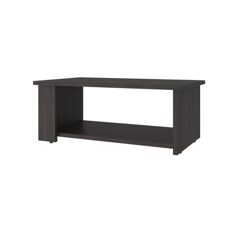 English Elm Monterey Walnut Finish Rectangular Coffee Table with Open Shelf for Modern Living Rooms B128P611027