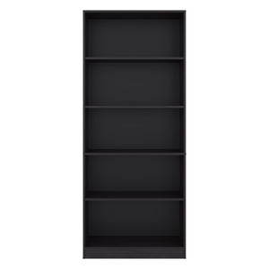 English Elm Mason Five Shelf Tall Bookcase Slim White Modern Design for Living Room or Office Wenge B128P611043