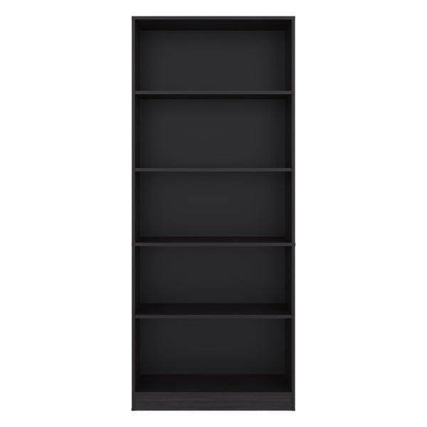 English Elm Mason Five Shelf Tall Bookcase Slim White Modern Design for Living Room or Office Wenge B128P611043