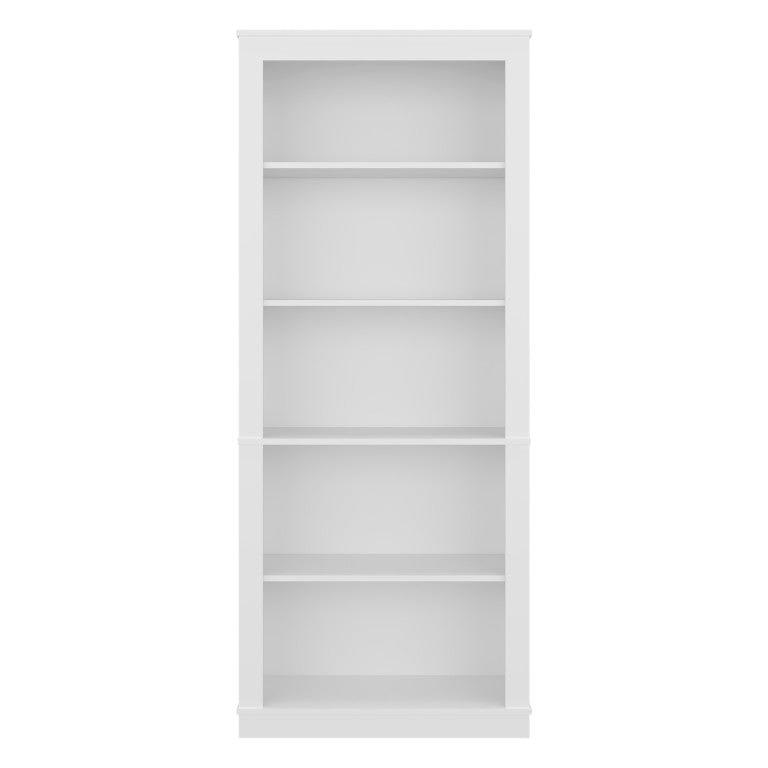 English Elm Nashville Five Shelf Tall Slim White Engineered Wood Bookcase for Home Office B128P611044