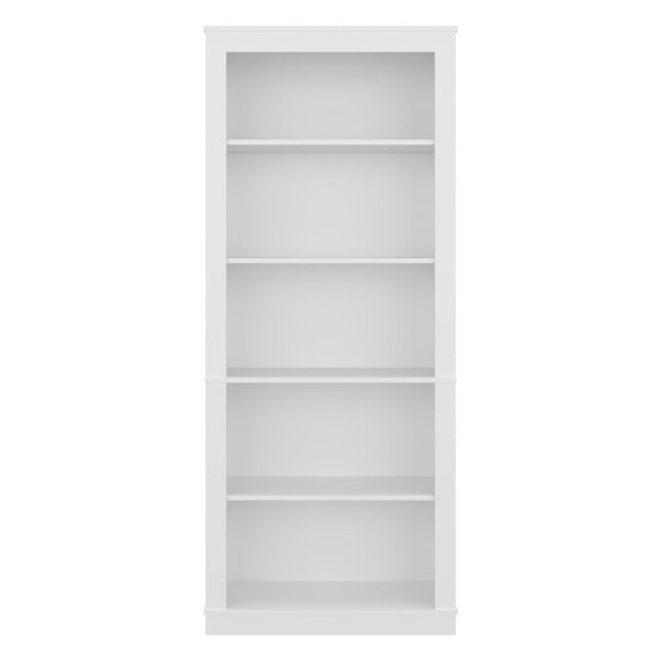 English Elm Nashville Five Shelf Tall Slim White Engineered Wood Bookcase for Home Office B128P611044
