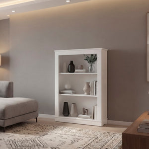 English Elm Everett Compact Open Shelf Bookcase Crisp Vertical Storage for Modern Living Spaces White B128P611045