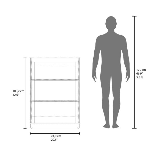 English Elm Everett Compact Open Shelf Bookcase Crisp Vertical Storage for Modern Living Spaces White B128P611045