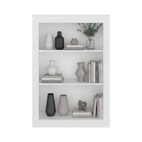 English Elm Everett Compact Open Shelf Bookcase Crisp Vertical Storage for Modern Living Spaces White B128P611045