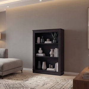 English Elm Everett Compact Open Shelf Bookcase Crisp Vertical Storage for Modern Living Spaces Wenge B128P611046