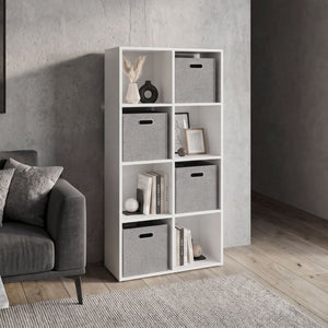 English Elm Seattle 8 Cube Bookcase Geometric Grid Shelving Unit for Home Office or Living Room B128P611048