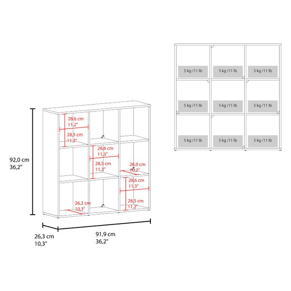 English Elm Brookfield 9 Cube Open Shelf Organizer Modern 3X3 Grid Storage for Any Room B128P611049