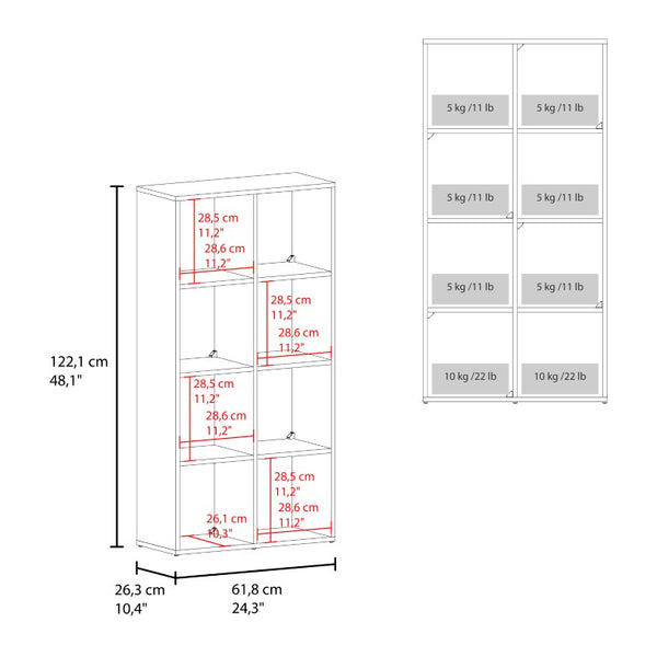 English Elm Brookhaven Six Cube Vertical Bookshelf Freestanding Open Storage for Office or Living Room B128P611050