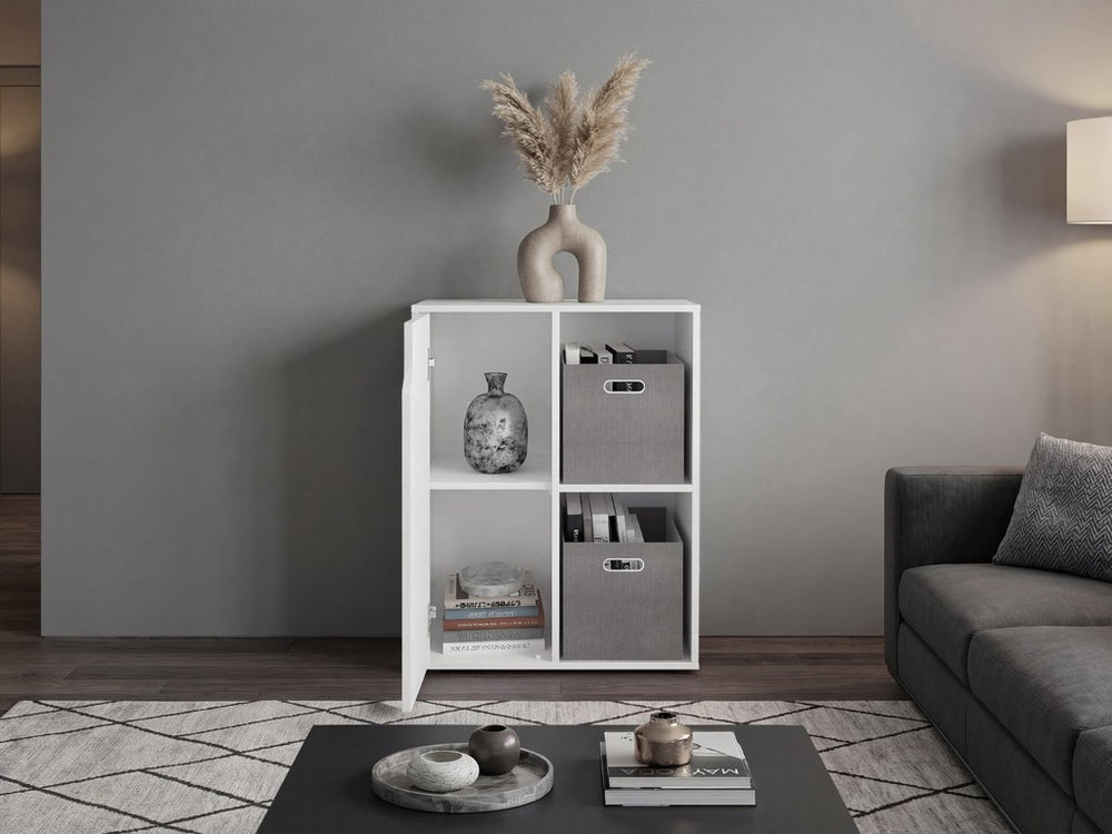 English Elm Fairmont Cube Organizer Open Cubbies and Enclosed Cabinets for Modern Living Spaces B128P611051