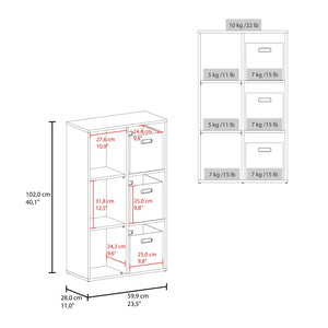 English Elm Fairview Cube Bookcase Open Shelves and Enclosed Cabinets for Modern Home Office B128P611052