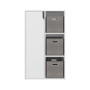 English Elm Fairview Cube Bookcase Open Shelves and Enclosed Cabinets for Modern Home Office B128P611052