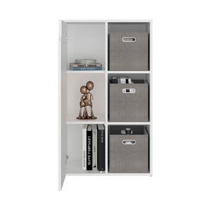 English Elm Fairview Cube Bookcase Open Shelves and Enclosed Cabinets for Modern Home Office B128P611052