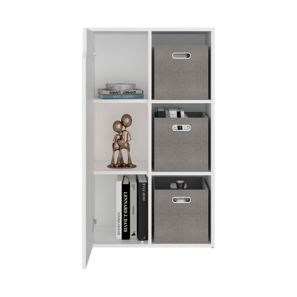 English Elm Fairview Cube Bookcase Open Shelves and Enclosed Cabinets for Modern Home Office B128P611052