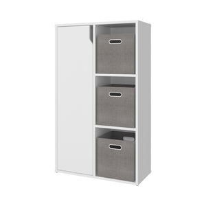 English Elm Fairview Cube Bookcase Open Shelves and Enclosed Cabinets for Modern Home Office B128P611052