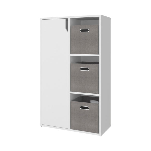 English Elm Fairview Cube Bookcase Open Shelves and Enclosed Cabinets for Modern Home Office B128P611052
