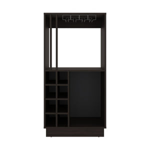 English Elm Ashford Tall Bar Cabinet with Stemware Rack and Bottle Storage for Modern Home B128P611056