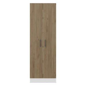 English Elm Briar Tall Pantry Cabinet Two-Tone Oak Finish Slim Kitchen Storage Organizer White and Natural Oak B128P615433