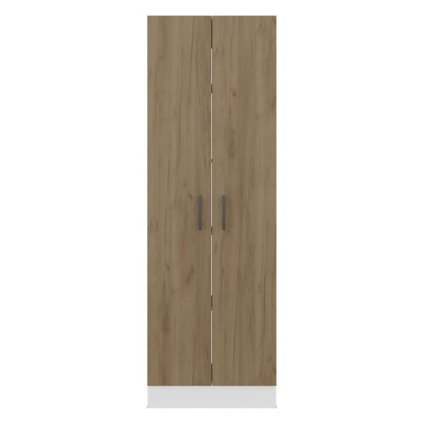 English Elm Briar Tall Pantry Cabinet Two-Tone Oak Finish Slim Kitchen Storage Organizer White and Natural Oak B128P615433