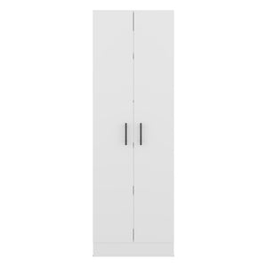 English Elm Briar Tall Pantry Cabinet Two-Tone Oak Finish Slim Kitchen Storage Organizer White B128P615434