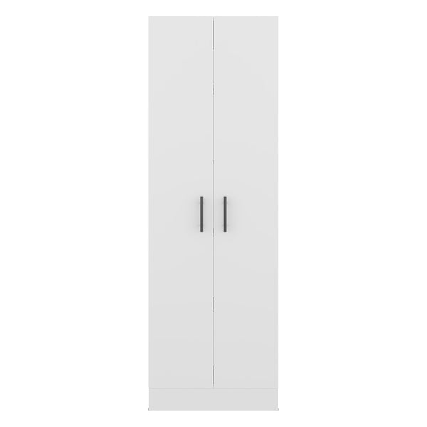 English Elm Briar Tall Pantry Cabinet Two-Tone Oak Finish Slim Kitchen Storage Organizer White B128P615434