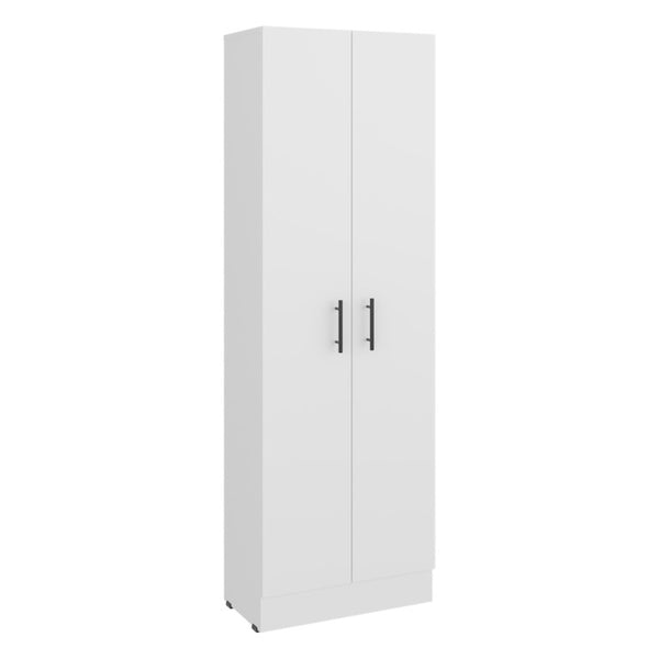 English Elm Briar Tall Pantry Cabinet Two-Tone Oak Finish Slim Kitchen Storage Organizer White B128P615434