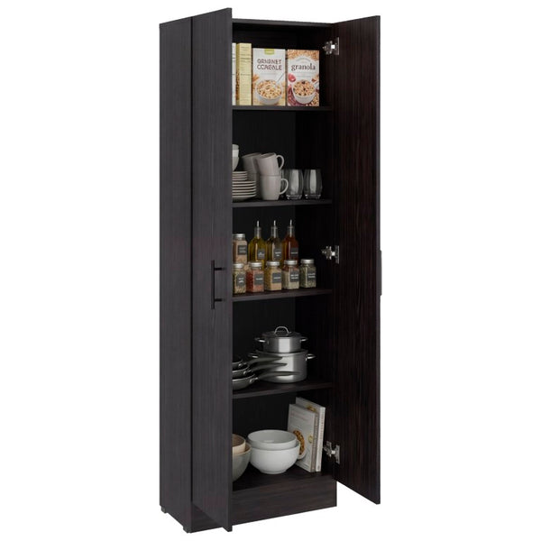 English Elm Briar Tall Pantry Cabinet Two-Tone Oak Finish Slim Kitchen Storage Organizer Wenge B128P615435