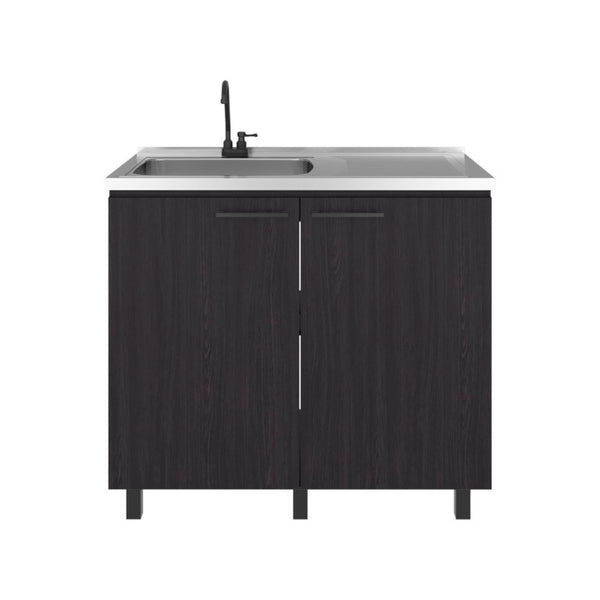 English Elm Oklahoma Utility Sink Cabinet with Stainless Steel Top Interior Shelf Laundry Storage B128S00147