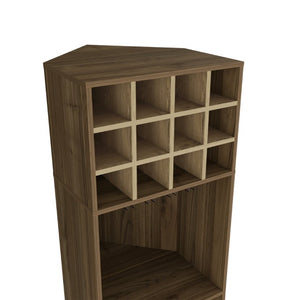 English Elm Aubree Corner Bar Cabinet Tall Wine Rack Stemware Storage Home Dining Organizer B128S00149