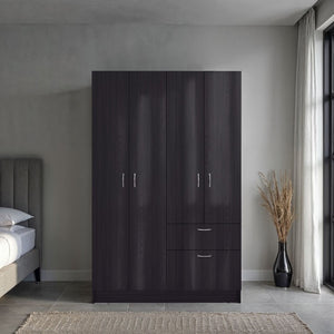 English Elm Habana Wardrobe Armoire with Hanging Rod Hidden Shoe Drawer and Pull Down Cabinet B128S00213