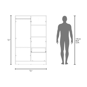 English Elm Habana Wardrobe Armoire with Hanging Rod Hidden Shoe Drawer and Pull Down Cabinet B128S00213