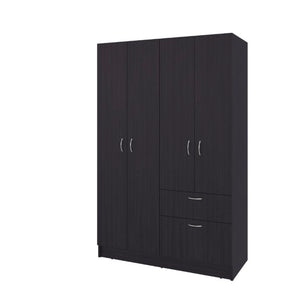 English Elm Habana Wardrobe Armoire with Hanging Rod Hidden Shoe Drawer and Pull Down Cabinet B128S00213