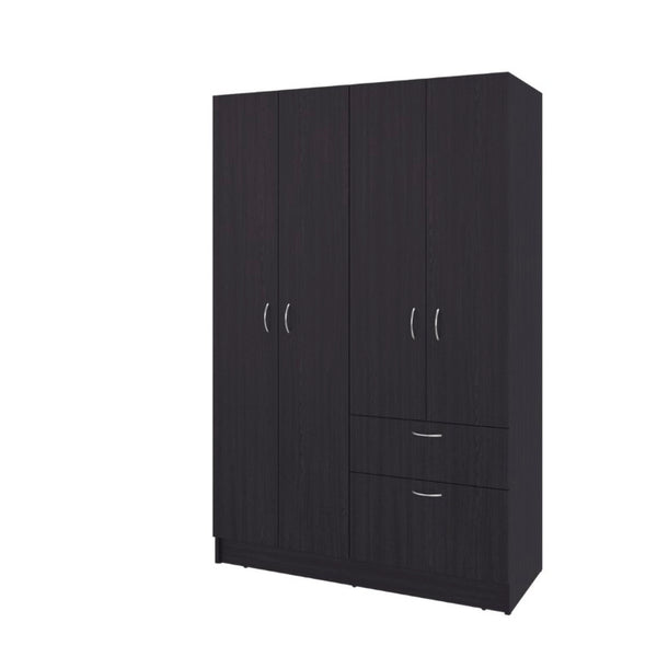 English Elm Habana Wardrobe Armoire with Hanging Rod Hidden Shoe Drawer and Pull Down Cabinet B128S00213