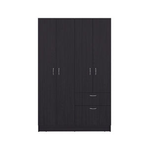 English Elm Habana Wardrobe Armoire with Hanging Rod Hidden Shoe Drawer and Pull Down Cabinet B128S00213