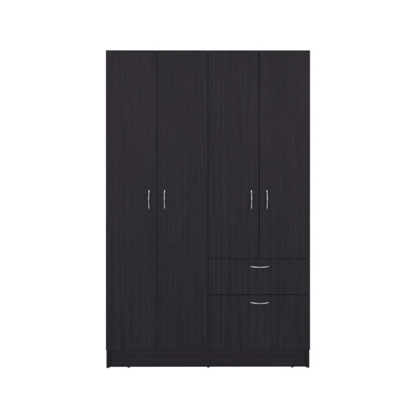 English Elm Habana Wardrobe Armoire with Hanging Rod Hidden Shoe Drawer and Pull Down Cabinet B128S00213