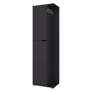 English Elm Fm Furniture Slim Wenge Broom Cabinet with Shelves and Rod for Laundry or Utility Room B128S00254