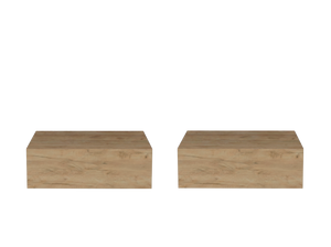 English Elm Custer Wall Mounted Oak Floating Nightstands Set of 2 for Minimalist Bedroom Storage B128S00275