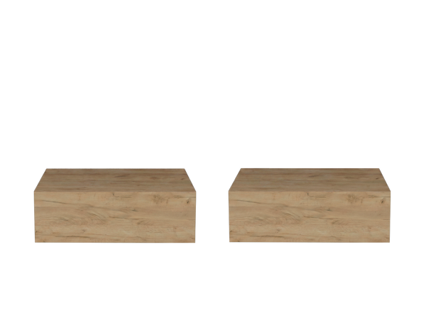 English Elm Custer Wall Mounted Oak Floating Nightstands Set of 2 for Minimalist Bedroom Storage B128S00275