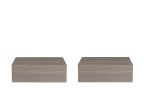 English Elm Custer Wall Mounted Floating Nightstand Pair Gray Walnut Finish Modern Bedroom Storage B128S00279