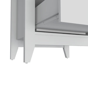 English Elm Arial Pair of White Minimalist Nightstands with Dual Drawers for Modern Bedroom B128S00285