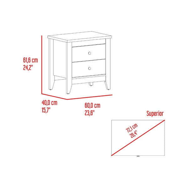 English Elm Arial Pair of White Minimalist Nightstands with Dual Drawers for Modern Bedroom B128S00285