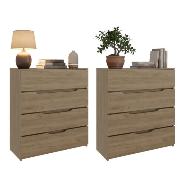 English Elm Arcadia Paired Oak Finish Dressers Minimalist Bedroom Storage for Contemporary Spaces B128S00286