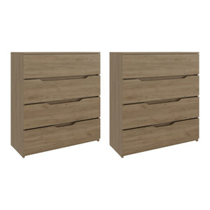 English Elm Arcadia Paired Oak Finish Dressers Minimalist Bedroom Storage for Contemporary Spaces B128S00286