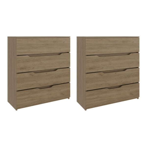 English Elm Arcadia Paired Oak Finish Dressers Minimalist Bedroom Storage for Contemporary Spaces B128S00286