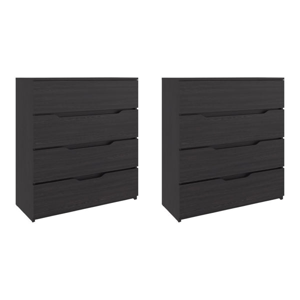 English Elm Arcadiaset of 2 Wenge Finish Dressers Modern Minimalist Bedroom Storage Pair B128S00287