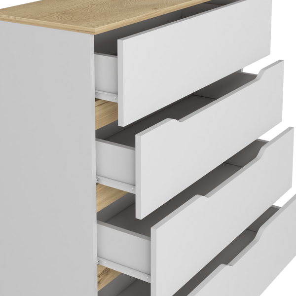 English Elm Arcadia Matching Pair of Matte White Dressers Slim Minimalist Bedroom Storage Set B128S00289